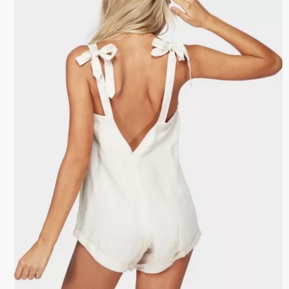 Billabong Linen Playsuit Size AU 12 Beige NWT - Picture 4 of 5
